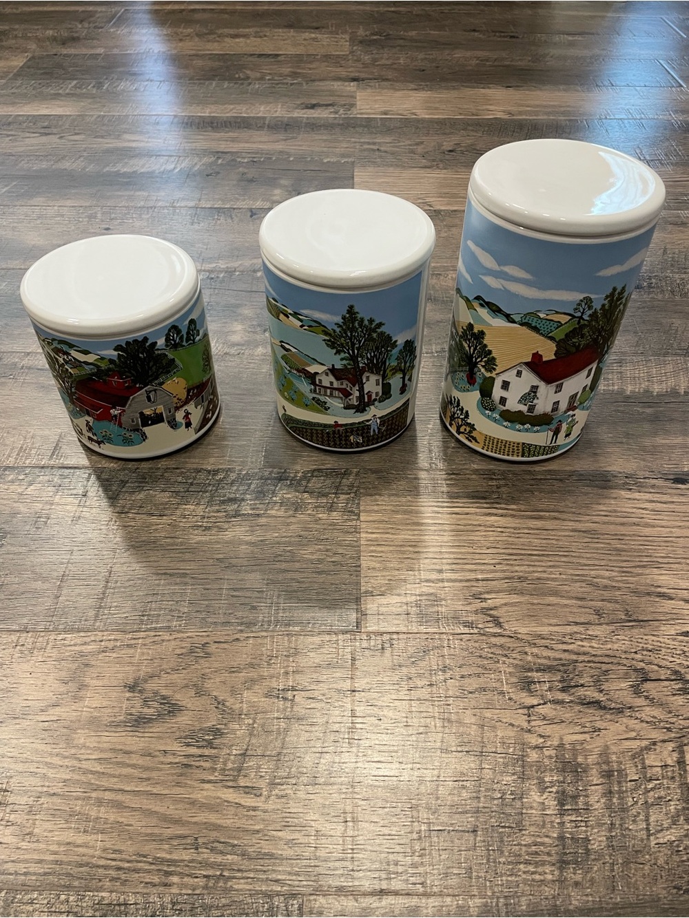 Avon Pfaltzgraff Country Heritage Canister Set Vintage Ceramic Kitchen Decor